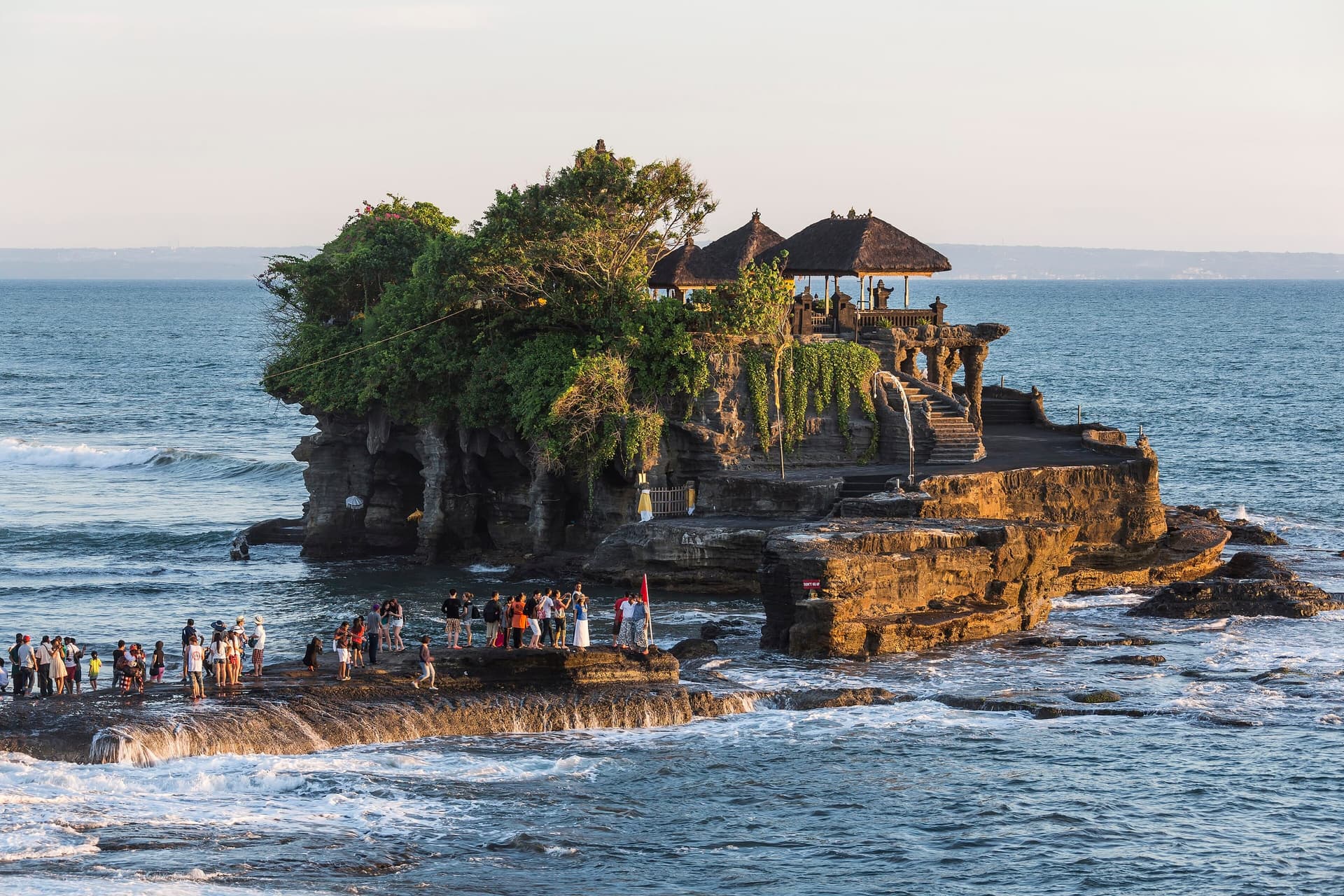 The sea temple of Tanah Lot on its rocky islet off the Bali coast