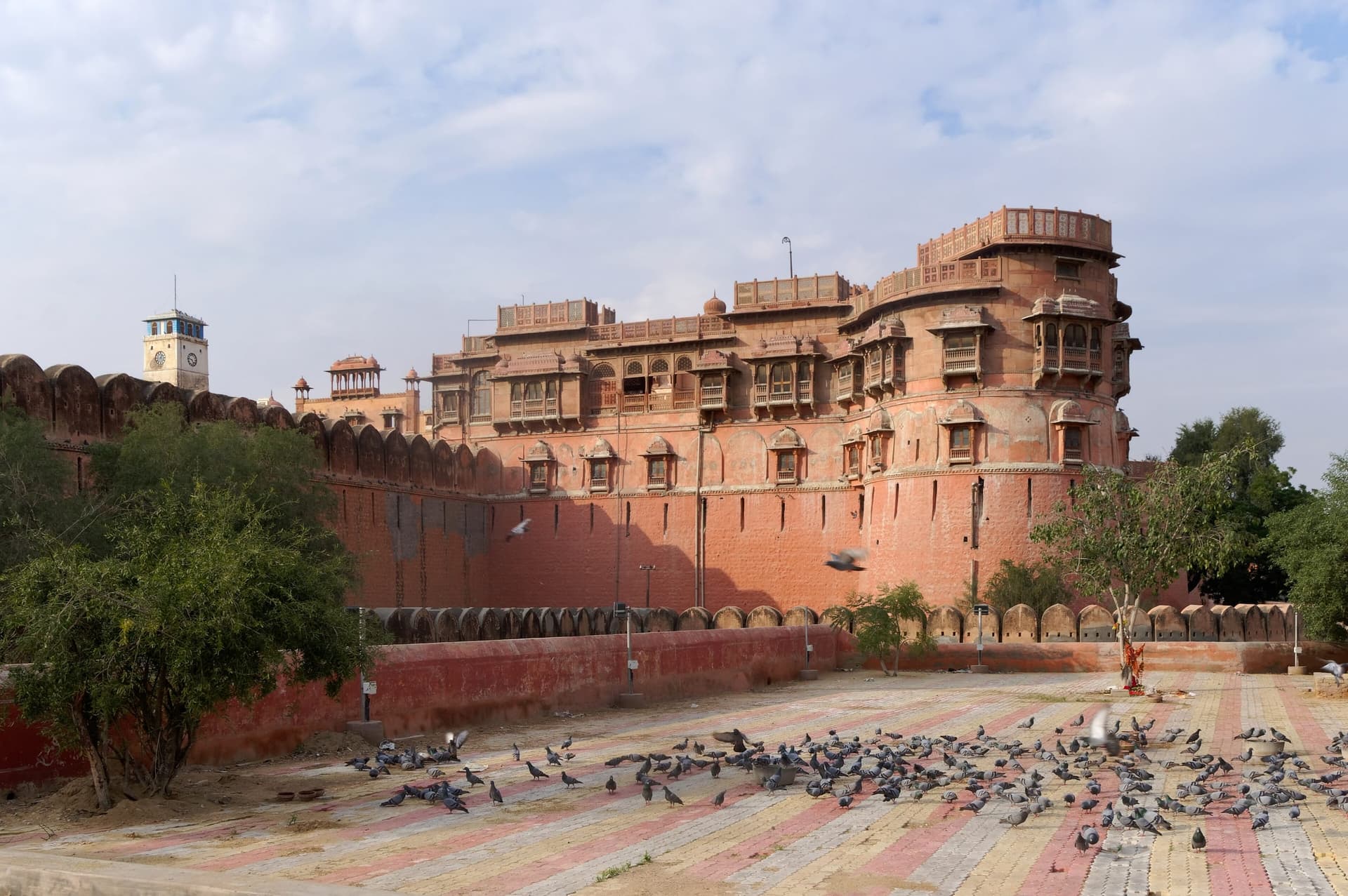 Historic fort architecture of Junagadh in Gujarat against a clear sky