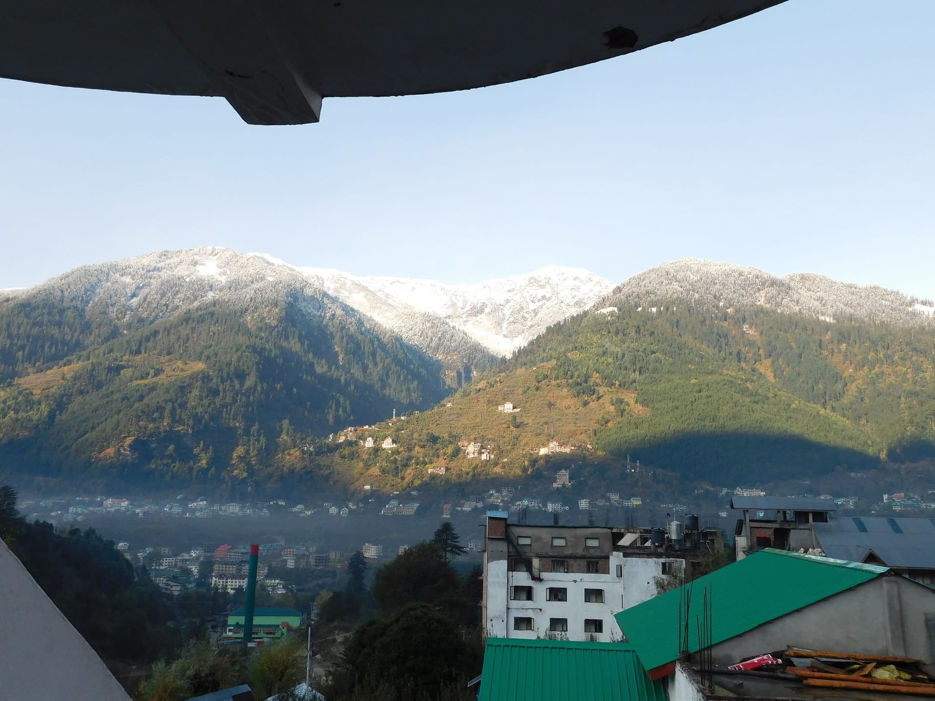 The green valley and mountain backdrop of Manali in Himachal Pradesh