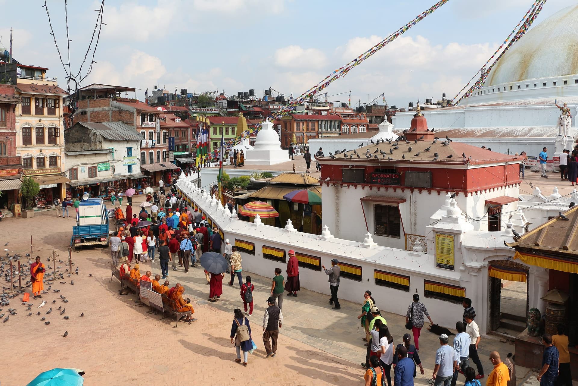 Temples and pagoda rooftops of Kathmandu, capital of Nepal